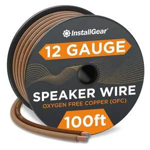 InstallGear 12 Gauge Speaker Wire 100ft - Deoxidized Copper OFC Speaker Wires 12 Gauge - Flexible Wire Cable with Polarity Marking - Soft Touch 12 AWG Wire for Audio, Amp and Home Theater Use - Brown InstallGear 12 Gauge Speaker Wire 100ft - Deoxidized Copper OFC Speaker Wires 12 Gauge - Flexible Wire Cable with Polarity Marking - Soft Touch 12 AWG Wire for Audio, Amp and Home Theater Use - Brown