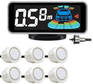 6 Parking Sensors kit Car Auto Vehicle Reverse Backup Radar System Distance Detection LCD Distance Display Sound Warning (6 Parking Sensors kit (Black)) (6 Parking Sensors kit (White)) 6 Parking Sensors kit Car Auto Vehicle Reverse Backup Radar System Distance Detection LCD Distance Display Sound Warning (6 Parking Sensors kit (Black)) (6 Parking Sensors kit (White))