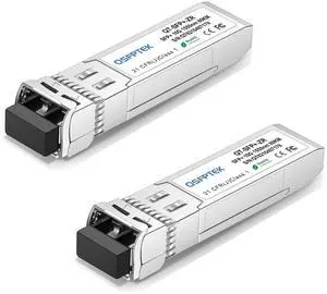 QSFPTEK 10GBASE-ZR SFP Module, SFP+ 10GBASE-ZR/ZW 1550nm 80km Duplex LC SMF DOM Optical Networking Transceivers, MINI GBIC Compatible SFP-10G-ZR, and Other Open Switch, 2pcs QSFPTEK 10GBASE-ZR SFP Module, SFP+ 10GBASE-ZR/ZW 1550nm 80km Duplex LC SMF DOM Optical Networking Transceivers, MINI GBIC Compatible SFP-10G-ZR, and Other Open Switch, 2pcs