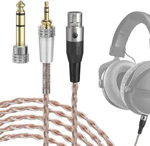 GEEKRIA Apollo Silver-Plated Upgrade Audio Cable Compatible with Beyerdynamic DT 900 PRO X, DT 770 PRO X, 6.35mm/3.5mm Replacement Headphones Cord for Desktop Amplifier (10ft / 3m) GEEKRIA Apollo Silver-Plated Upgrade Audio Cable Compatible with Beyerdynamic DT 900 PRO X, DT 770 PRO X, 6.35mm/3.5mm Replacement Headphones Cord for Desktop Amplifier (10ft / 3m)