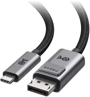 Cable Matters 40Gbps Bi-Directional USB-C to DisplayPort 2.1 Cable - 0.9m / 3ft, DP40 (UHBR10), 8K@120Hz / 4K@480Hz, DisplayPort to USB C Cable for DP Alt Mode Devices (No Power Delivery) Cable Matters 40Gbps Bi-Directional USB-C to DisplayPort 2.1 Cable - 0.9m / 3ft, DP40 (UHBR10), 8K@120Hz / 4K@480Hz, DisplayPort to USB C Cable for DP Alt Mode Devices (No Power Delivery)