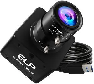 ELP High Speed Global Shutter USB3.0 Zoom Camera, 720P/200fps, 1200P/120fps, USB3.0/2.0 Manual Focus Lightburn Cameras for Windows, Linux, Mac, Pi, Fast Frame 2.8-12mm 4X Zoom AR0234 Webcam for PC ELP High Speed Global Shutter USB3.0 Zoom Camera, 720P/200fps, 1200P/120fps, USB3.0/2.0 Manual Focus Lightburn Cameras for Windows, Linux, Mac, Pi, Fast Frame 2.8-12mm 4X Zoom AR0234 Webcam for PC
