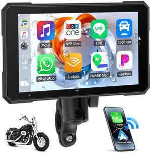 CarPlay Screen for Motorcycle,Portable Wireless Carplay/Android Auto for Motorcycle,5 inch IPS Waterproof Portable Radio GPS Display for Motorbike with Bluetooth,TF Port/Type-C CarPlay Screen for Motorcycle,Portable Wireless Carplay/Android Auto for Motorcycle,5 inch IPS Waterproof Portable Radio GPS Display for Motorbike with Bluetooth,TF Port/Type-C