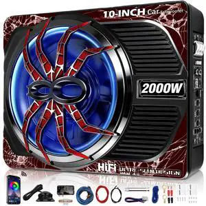 2000W Under Seat Subwoofer with Amp 10" Subwoofer and Amp Package Slim Subs 2000W Under Seat Subwoofer with Amp 10" Subwoofer and Amp Package Slim Subs