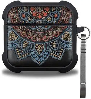 Black Solid Wood for AirPods 4 Case (2024) (USB-C), Mandala Harmony Black Solid Wood for AirPods 4 Case (2024) (USB-C), Mandala Harmony