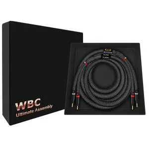WORLDS BEST CABLES 12 Foot Ultimate - 9 AWG - Ultra-Pure OFC - Premium Audiophile HiFi Single Speaker Cable for Center Channel with Eminence Gold Banana Plugs & Carbon Tweed Jacket WORLDS BEST CABLES 12 Foot Ultimate - 9 AWG - Ultra-Pure OFC - Premium Audiophile HiFi Single Speaker Cable for Center Channel with Eminence Gold Banana Plugs & Carbon Tweed Jacket