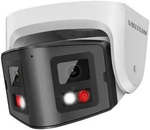 VIKYLIN 4MP Dual Lens PoE Outdoor Dome Camera, 180 Panoramic View, Smart Dual Light Color Night Vision, Human Detection, Two-Way Talk, SD Slot (UP to 512G), NDAA Compliant VIKYLIN 4MP Dual Lens PoE Outdoor Dome Camera, 180 Panoramic View, Smart Dual Light Color Night Vision, Human Detection, Two-Way Talk, SD Slot (UP to 512G), NDAA Compliant