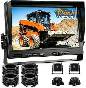 10" 4 Split 1080P AHD Wired Reverse Rear View Backup Camera System,Guide line,IP69K,Night Vision, Vibration-Proof 20G for Tractor/Truck/Excavator/Caravan/Skid Steer/Heavy Equipment 10" 4 Split 1080P AHD Wired Reverse Rear View Backup Camera System,Guide line,IP69K,Night Vision, Vibration-Proof 20G for Tractor/Truck/Excavator/Caravan/Skid Steer/Heavy Equipment
