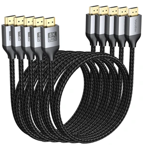 HDMI 2.1 Cable 6 FT 5-Pack,Shielded High Speed 8K HDMI TV Cable,CL3 Rated HDMI 2.1 Cable 6 FT 5-Pack,Shielded High Speed 8K HDMI TV Cable,CL3 Rated