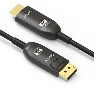 YOTETION 40FT Long DisplayPort to HDMI Cable Optical, 4K60HZ, Black, Aluminum, DP to HDMI Optical Compatible with MacBook Pro/Air, iMac, Microsoft Surface Pro/Dock, Monitor, Projector YOTETION 40FT Long DisplayPort to HDMI Cable Optical, 4K60HZ, Black, Aluminum, DP to HDMI Optical Compatible with MacBook Pro/Air, iMac, Microsoft Surface Pro/Dock, Monitor, Projector