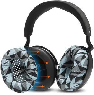 WC SweatZ Momentum 4 & 5 - Patented Earpad Covers for Sennheiser Momentum 4 & 5 Wireless Over Ear Headphones by Wicked Cushions ^^ Sweatproof & Easily Washable ^^ Geo Grey WC SweatZ Momentum 4 & 5 - Patented Earpad Covers for Sennheiser Momentum 4 & 5 Wireless Over Ear Headphones by Wicked Cushions ^^ Sweatproof & Easily Washable ^^ Geo Grey