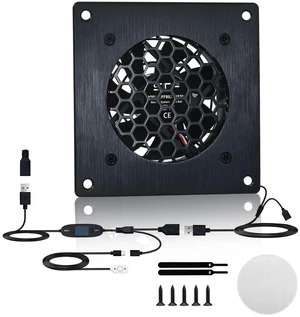 SCCCF 80mm Thermostat-Controlled Cabinet Cooling Fan 5V/12V Dual Voltage, 10-Speed Adjustable, Ultra-Quiet for Server Racks,AV Cabinets,RVs& Greenhouses SCCCF 80mm Thermostat-Controlled Cabinet Cooling Fan 5V/12V Dual Voltage, 10-Speed Adjustable, Ultra-Quiet for Server Racks,AV Cabinets,RVs& Greenhouses