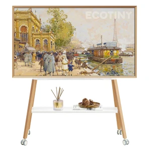 ECOTINY Rolling Easel TV Stand for 49-75" TVs, 88 lbs, White ECOTINY Rolling Easel TV Stand for 49-75" TVs, 88 lbs, White
