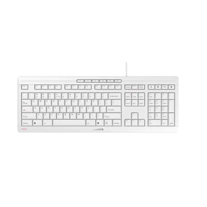 Cherry Stream Keyboard, Wired Keyboard for PC/Laptop, Whisper Quiet Keys, Unique Typing Feel, Slim Design, SX Scissor Switches, USB-A, QWERTY, White Cherry Stream Keyboard, Wired Keyboard for PC/Laptop, Whisper Quiet Keys, Unique Typing Feel, Slim Design, SX Scissor Switches, USB-A, QWERTY, White