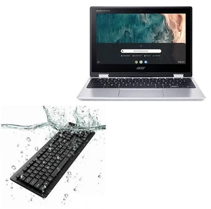 BoxWave Keyboard Compatible with Acer Chromebook Spin 311 (CP311-2H) - AquaProof USB Keyboard, Washable Waterproof Water Resistant - Jet Black BoxWave Keyboard Compatible with Acer Chromebook Spin 311 (CP311-2H) - AquaProof USB Keyboard, Washable Waterproof Water Resistant - Jet Black
