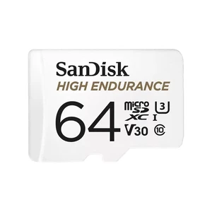SANDISK 64GB High Endurance Video microSDXC Card with Adapter for dash cam and home monitoring systems - C10, U3, V30, 4K UHD, Micro SD Card - SDSQQNR-064G-GN6IA SANDISK 64GB High Endurance Video microSDXC Card with Adapter for dash cam and home monitoring systems - C10, U3, V30, 4K UHD, Micro SD Card - SDSQQNR-064G-GN6IA