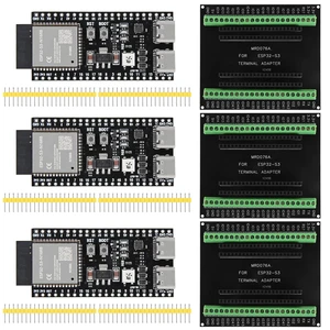 3Set ESP32-S3 N16R8 Kit with 16MB Flash 8MB PSRAM ESP32 S3 Expansion Boards Terminals Compatible with Arduino IDE MicroPython 3Set ESP32-S3 N16R8 Kit with 16MB Flash 8MB PSRAM ESP32 S3 Expansion Boards Terminals Compatible with Arduino IDE MicroPython