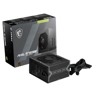 MSI MAG A750BE, Semi-Modular Compact 750W ATX Power Supply, 80+ Bronze, Low-Noise Fan, Active PFC Design, 5 Year Warranty MSI MAG A750BE, Semi-Modular Compact 750W ATX Power Supply, 80+ Bronze, Low-Noise Fan, Active PFC Design, 5 Year Warranty