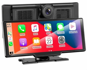 10.26" Portable Apple CarPlay Screen for Car, Wireless CarPlay & Android Auto Touch Screen, 4K Dash Cam, 1080P Backup Camera, Bluetooth 5.0, FM Transmitter, Mirror Link, Phone Navigation 10.26" Portable Apple CarPlay Screen for Car, Wireless CarPlay & Android Auto Touch Screen, 4K Dash Cam, 1080P Backup Camera, Bluetooth 5.0, FM Transmitter, Mirror Link, Phone Navigation