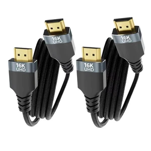 UPPDEFFST 2PACK 6FT 96Gbps HDMI 2.2 Cable,16K@60Hz/8K@120Hz/4K@240/480Hz Ultra High Speed Braided Gold-Plated Cord, Supports HDR10+,eARC,DTS:X,HDCP 2.2/2.1,Compatible with PS5,Xbox,Gaming PC,Monitor UPPDEFFST 2PACK 6FT 96Gbps HDMI 2.2 Cable,16K@60Hz/8K@120Hz/4K@240/480Hz Ultra High Speed Braided Gold-Plated Cord, Supports HDR10+,eARC,DTS:X,HDCP 2.2/2.1,Compatible with PS5,Xbox,Gaming PC,Monitor