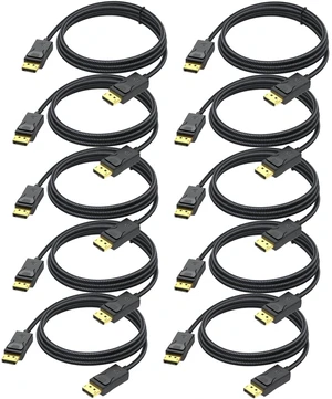 DteeDck Display Port Cable 6 feet 10 Pack, 4K@70Hz, 2K@180Hz, 1080P@180Hz DteeDck Display Port Cable 6 feet 10 Pack, 4K@70Hz, 2K@180Hz, 1080P@180Hz
