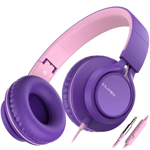 Kids Wired Headphones with Mic for School Girls Women, 3.5mm, Purple Pink Kids Wired Headphones with Mic for School Girls Women, 3.5mm, Purple Pink