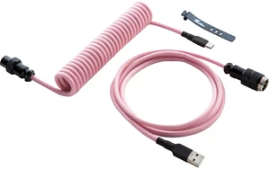 GUNMJO Pro Custom Coiled USB C Cable for Gaming Keyboard, Double-Sleeved Mechanical Keyboard Cable with Detachable Metal Aviator, 1.5M USB-C to USB-A, Black Pink GUNMJO Pro Custom Coiled USB C Cable for Gaming Keyboard, Double-Sleeved Mechanical Keyboard Cable with Detachable Metal Aviator, 1.5M USB-C to USB-A, Black Pink