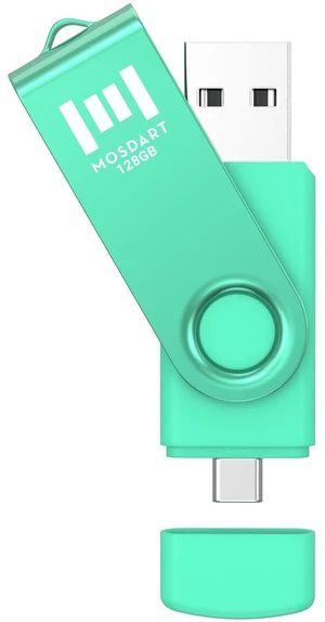 MOSDART 128GB USB C & USB A 2.0 Swivel Dual Flash Drive, Green MOSDART 128GB USB C & USB A 2.0 Swivel Dual Flash Drive, Green