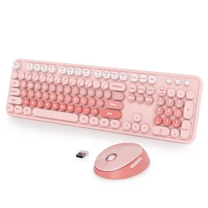 Wireless Keyboard Mouse, SbocKeeb Retro Typewriter Cute Keyboard Pink Wireless Keyboard Mouse, SbocKeeb Retro Typewriter Cute Keyboard Pink