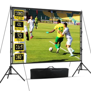 Outdoor Projector Screen with Stand, 180 inch Indoor Movie Screen 16:9 4K Rear Front Portable Projection Screen, Quick Setup Foldable Travel Home Theater Screen with Carry Bag for Backyard Camping Outdoor Projector Screen with Stand, 180 inch Indoor Movie Screen 16:9 4K Rear Front Portable Projection Screen, Quick Setup Foldable Travel Home Theater Screen with Carry Bag for Backyard Camping