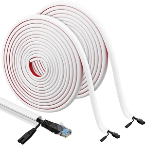 Tatuo 2 Pcs Silicone Wall Wire Hider Flexible Cord Hider,White,Large-20 ft Tatuo 2 Pcs Silicone Wall Wire Hider Flexible Cord Hider,White,Large-20 ft