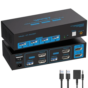 8K HDMI KVM Switch 2 Monitors 2 Computers, USB 3.0 Dual Monitor KVM Switch 8K HDMI KVM Switch 2 Monitors 2 Computers, USB 3.0 Dual Monitor KVM Switch