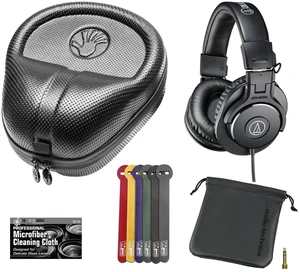 Audio-Technica ATH-M30x Closed-Back Monitor Headphones (Black) + Slappa Full Sized HardBody PRO Headphone Case (SL-HP-07) + Cable Ties + TheImagingWorld Cloth Audio-Technica ATH-M30x Closed-Back Monitor Headphones (Black) + Slappa Full Sized HardBody PRO Headphone Case (SL-HP-07) + Cable Ties + TheImagingWorld Cloth