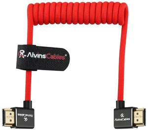 Alvin's Cables 8K 2.1 HDMI High Speed Braided Coiled Cable Left Angle to Right Angle for Atomos Ninja V, Portkeys BM5, for Feelworld Monitor, for Canon C300, Z CAM E2, Sony FS5^^ FS7^^ A7S3 Cameras Re Alvin's Cables 8K 2.1 HDMI High Speed Braided Coiled Cable Left Angle to Right Angle for Atomos Ninja V, Portkeys BM5, for Feelworld Monitor, for Canon C300, Z CAM E2, Sony FS5^^ FS7^^ A7S3 Cameras Re