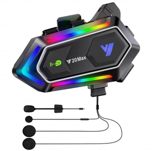 Oumurs Y20MAX Motorcycle Bluetooth Headset, 2-Way Intercom Communication System, CVC Noise Cancellation Dual Chip BT5.3 Music Share Audio Multitasking, Waterproof 2 Type Mics Fit for All Helmets Oumurs Y20MAX Motorcycle Bluetooth Headset, 2-Way Intercom Communication System, CVC Noise Cancellation Dual Chip BT5.3 Music Share Audio Multitasking, Waterproof 2 Type Mics Fit for All Helmets