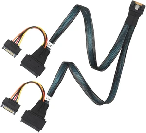 ST-JY SlimSAS SFF-8654 8i to Dual U.2 SFF-8639 NVMe Cable 0.5M ST-JY SlimSAS SFF-8654 8i to Dual U.2 SFF-8639 NVMe Cable 0.5M