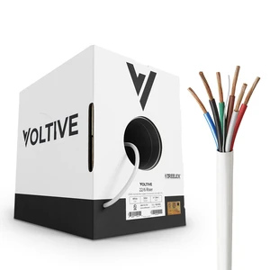 Voltive 22/6 Low Voltage Wire, Riser CL3R, White, 500ft - 22AWG, 6 Conductors, Stranded Bare Copper, UL Listed - V-1294-1 Voltive 22/6 Low Voltage Wire, Riser CL3R, White, 500ft - 22AWG, 6 Conductors, Stranded Bare Copper, UL Listed - V-1294-1