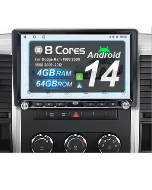 Android 14 Car Radio for Dodge Ram 1500 2500 3500 2009-2012, 8 Core 4+64GB Android 14 Car Radio for Dodge Ram 1500 2500 3500 2009-2012, 8 Core 4+64GB