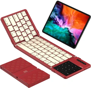 Nillkin Foldable Bluetooth Keyboard with Touchpad & Number Pad, Portable Bluetooth Keyboard with Full Size Keys, Pocket-Sized Wireless Travel Keyboards for iPad, Smartphone, Tablet and Laptop R Nillkin Foldable Bluetooth Keyboard with Touchpad & Number Pad, Portable Bluetooth Keyboard with Full Size Keys, Pocket-Sized Wireless Travel Keyboards for iPad, Smartphone, Tablet and Laptop R