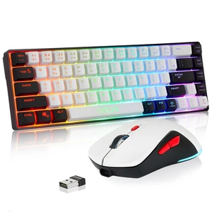 60% Wireless Gaming Keyboard and Mouse Combo, RGB Backlit Rechargeable 60% Wireless Gaming Keyboard and Mouse Combo, RGB Backlit Rechargeable