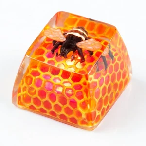 WEDIWALL Luxury Honeybee Artisan Keycap - Handmade Honeycomb Resin Custom Keycap for Mechanical Keyboards, Backlit Shine-Through Amber Glow, Universal Cherry MX Switch Compatible (ESC Key/F-Row) WEDIWALL Luxury Honeybee Artisan Keycap - Handmade Honeycomb Resin Custom Keycap for Mechanical Keyboards, Backlit Shine-Through Amber Glow, Universal Cherry MX Switch Compatible (ESC Key/F-Row)