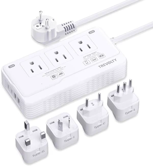 2000W Voltage Converter US to Europe for Hair Dryer, 220V to 110V Converter for European Travel with 3AC/2USB-A/2USB-C (PD20W), 7 in 1 Universal Travel Adapter with Type C/G/I/L Plugs (White) 2000W Voltage Converter US to Europe for Hair Dryer, 220V to 110V Converter for European Travel with 3AC/2USB-A/2USB-C (PD20W), 7 in 1 Universal Travel Adapter with Type C/G/I/L Plugs (White)