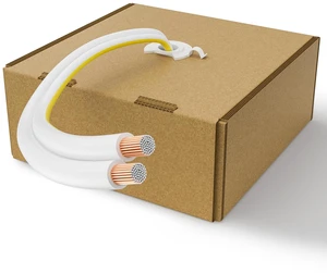 18AWG Speaker Wire 200 FT, 18 Gauge Audio Security Alarm Hookup Control Low Voltage Cable, Home Theater Wire, Automotive Wire, White Cord with Yellow Polarity Marker, CCA, 2 Conductors Electrical Wire 18AWG Speaker Wire 200 FT, 18 Gauge Audio Security Alarm Hookup Control Low Voltage Cable, Home Theater Wire, Automotive Wire, White Cord with Yellow Polarity Marker, CCA, 2 Conductors Electrical Wire