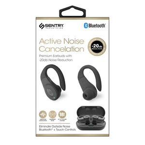SENTRY Active Noise Canceling Wirelss Hook Earbuds Black SENTRY Active Noise Canceling Wirelss Hook Earbuds Black