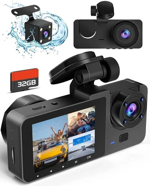 Dash Camera for Cars,4K Full UHD Car Camera Front Rear with 32GB Card,Built-in Super Night Vision,2.0'' IPS Screen,170Wide Angle,WDR, 24H Parking Mode, Loop Recording Dash Camera for Cars,4K Full UHD Car Camera Front Rear with 32GB Card,Built-in Super Night Vision,2.0'' IPS Screen,170Wide Angle,WDR, 24H Parking Mode, Loop Recording