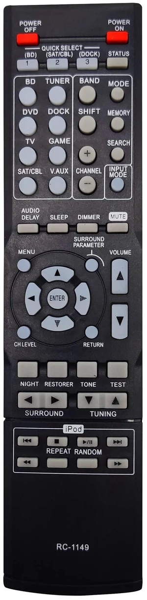 INTECHING RC-1149 AV Receiver Remote Control Replacement INTECHING RC-1149 AV Receiver Remote Control Replacement