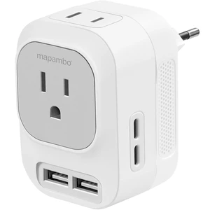 220V to 110V Voltage Converter US to Europe with 2 USB A 2 USB C Fast Charging, Power Converter for European Travel International Universal Travel Adapter for France Italy Germany Spain 220V to 110V Voltage Converter US to Europe with 2 USB A 2 USB C Fast Charging, Power Converter for European Travel International Universal Travel Adapter for France Italy Germany Spain