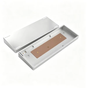 YMKPVR KBDiy Nova60 Case Fit Wooting 60 HE Tofu60 GH60 Holy60 GK61 Mechanical Keyboard CNC E-Coating Anodized (with Brass Weight Bar)(Silver) YMKPVR KBDiy Nova60 Case Fit Wooting 60 HE Tofu60 GH60 Holy60 GK61 Mechanical Keyboard CNC E-Coating Anodized (with Brass Weight Bar)(Silver)