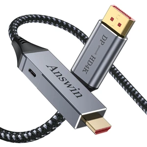 Answin HDMI to DisplayPort Bidirectional DisplayPort to HDMI Cable 4K 15Ft Answin HDMI to DisplayPort Bidirectional DisplayPort to HDMI Cable 4K 15Ft