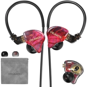 VRUMION IEM,1BA+1DD 2 Driver in Ear Monitor,HiFi Earbuds Wired,Gaming Earbuds,Hybrid IEMS Earphones with Wooden Handmade Craft Surface Cover,Detachable Cable for Musician,Pop Rock R&B -Without Mic VRUMION IEM,1BA+1DD 2 Driver in Ear Monitor,HiFi Earbuds Wired,Gaming Earbuds,Hybrid IEMS Earphones with Wooden Handmade Craft Surface Cover,Detachable Cable for Musician,Pop Rock R&B -Without Mic